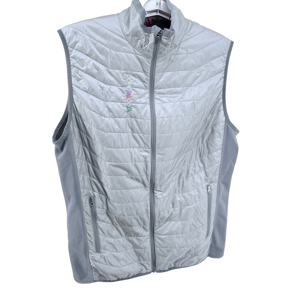 Marmot Mens Vest XL Gray Quilted Full Zip Lightweight Logo‎ "Domopalooza"